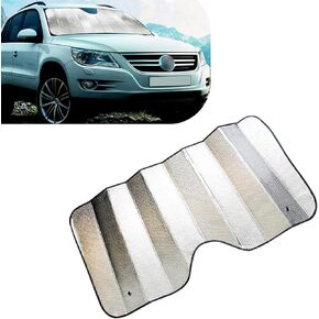 Pack-1 Car Windshield Sunshade, 55.1 Inches x 27.5 Inches Heat Shield, Universal Automobile Protective Kit, for Most Cars, Trucks and Vans (Silver #1)