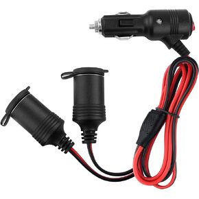 3Ft Cigarette Lighter Splitter with Switch,1 to 2 Cigarette Lighter Extension Cord for Air Inflator,Car Vacuum Cleaner,12V/24V Car Power Splitter Car Accessories for Car,Truck,SUV (3Ft)