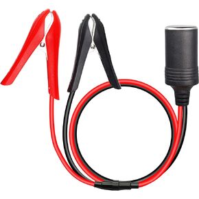 PNGKNYOCN Battery Alligator Clips to Cigarette Lighter Adapter Cable,18AWG 12V Car Cigarette Lighter Female Socket to Alligator Clips Extension Cable with 10A Fuse（2FT）