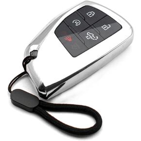 MECHCOS Compatible with GMC Yukon Sierra Chevy Chevrolet Silverado 1500 2500 3500 HD Suburban Tahoe Colorado Blue TPU Key Fob Cover Case Remote Holder Skin Protector Keyless Entry Sleeve Accessories