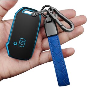 Sindeda لغطاء Kia Key Fob، مع واقي سلسلة مفاتيح جلدية متوافق مع Cerato Ceed Forte NIRO Sorento Seltos Sportage Soul Telluride Remote/مفتاح ذكي، غطاء مفتاح Fob (أرجواني)