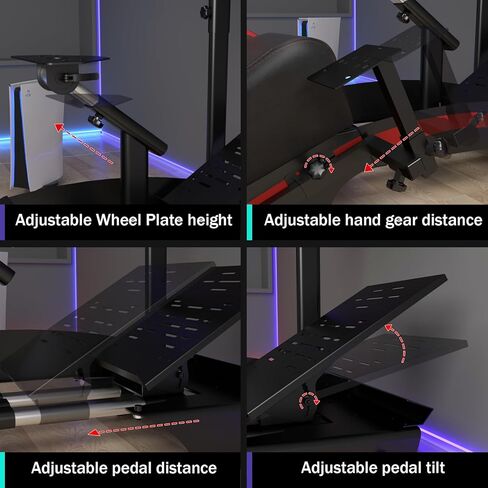 RACGTING Racing Simulator Cockpit مع حامل شاشة تلفزيون لـ G920 G29 G923، محاكي سباق قابل للتعديل لـ Thrustmaster T248X T248 T300 T150 458 TX Xbox PS5 PS4 PC in Kuwait