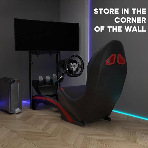 RACGTING Racing Simulator Cockpit مع حامل شاشة تلفزيون لـ G920 G29 G923، محاكي سباق قابل للتعديل لـ Thrustmaster T248X T248 T300 T150 458 TX Xbox PS5 PS4 PC in Kuwait