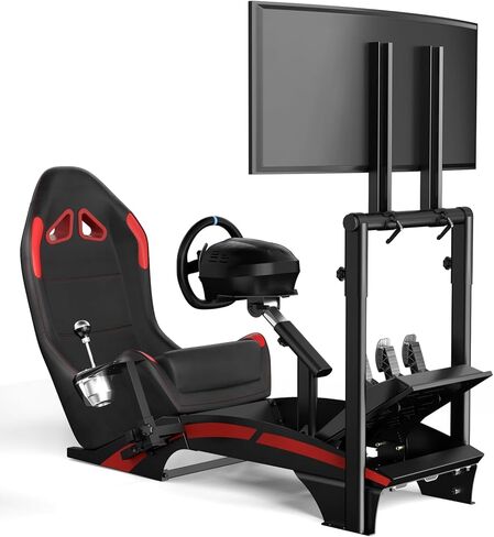 RACGTING Racing Simulator Cockpit مع حامل شاشة تلفزيون لـ G920 G29 G923، محاكي سباق قابل للتعديل لـ Thrustmaster T248X T248 T300 T150 458 TX Xbox PS5 PS4 PC in Kuwait