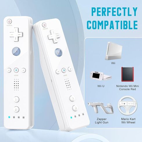 جهاز تحكم Gamrombo Wii، جهاز تحكم عن بعد لجهاز Wii، مع غطاء من السيليكون وحزام معصم، مكبر صوت واهتزاز مزدوج، لوحة ألعاب لاسلكية لجهاز Wii/Wii U، أبيض in Kuwait