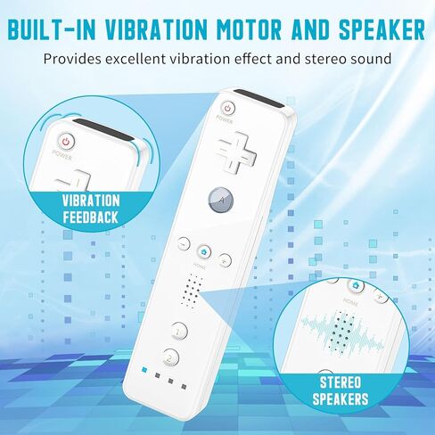 جهاز تحكم Gamrombo Wii، جهاز تحكم عن بعد لجهاز Wii، مع غطاء من السيليكون وحزام معصم، مكبر صوت واهتزاز مزدوج، لوحة ألعاب لاسلكية لجهاز Wii/Wii U، أبيض in Kuwait