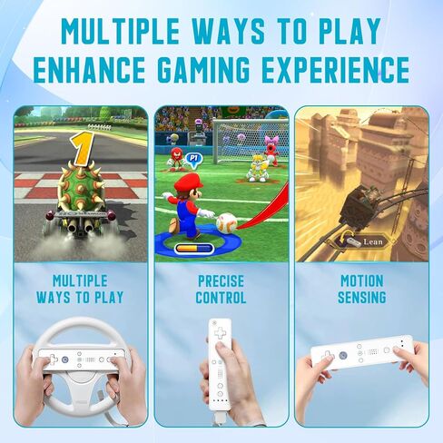 جهاز تحكم Gamrombo Wii، جهاز تحكم عن بعد لجهاز Wii، مع غطاء من السيليكون وحزام معصم، مكبر صوت واهتزاز مزدوج، لوحة ألعاب لاسلكية لجهاز Wii/Wii U، أبيض in Kuwait