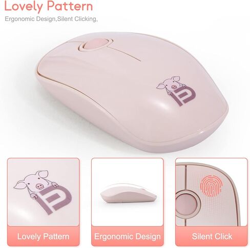 Colorful Wireless Keyboard and Mouse Combo, 2.4G USB Compact Portable and Quiet Keyboard and Mouse for PC, Laptop,Tablet,Computer, Cute Cats Yellow in Kuwait