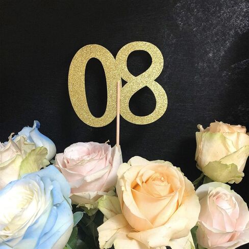 10-Pack Double Sided Glitter 80th Birthday Centerpiece Anniversary Centerpiece Sticks, Number 80 Table Topper Cake Topper for 80th Birthday Anniversary Table Party Decorations (Double Sided black) in Saudi Arabia
