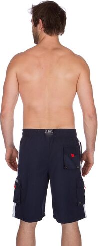 Sakkas Mens Solid Color with Contrast Stripes Skate Surf Board Short Swim Trunks in Saudi Arabia