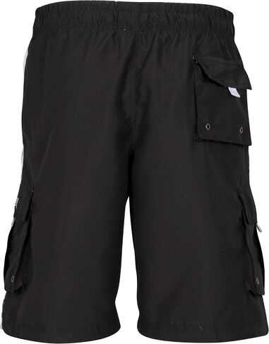 Sakkas Mens Solid Color with Contrast Stripes Skate Surf Board Short Swim Trunks in Saudi Arabia