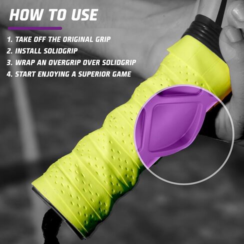 SolidGrip Padel Grip - Padel Racket Hand Grip for Handle - Better Grip, Shock Reduction, More Control - Padel Accessories Silicone Grip - Works with Any Overgrip in Saudi Arabia