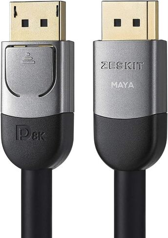 كابل Zeskit Maya المعتمد DP 1.4، 4K 120 هرتز 8K 60 هرتز 1440p 144 هرتز 240 هرتز HDR 32.4Gpbs HBR3 (3 أقدام، سترة مضفرة) in Kuwait