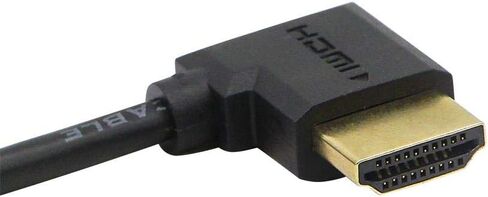كابل محول ذكر HDMI ذكر عالي السرعة مطلي بالذهب 90 زاوية من اليمين إلى اليسار يدعم إيثرنت وثلاثي الأبعاد وإرجاع الصوت (0.3M 2Pack LL-LL) in Kuwait