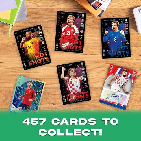 Topps Match Attax Euro 2024 Soccer 54 Card Bundle, Including Official Starter Pack with 3 Exclusive Limited Edition Cards + Mega Multipack with 2 Master Limited Edition Cards in Kuwait