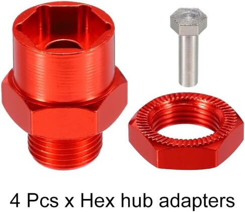 MECCANIXITY Wheel Hex Hub Adapter with M4 Threaded Axle,12mm to 17mm Thickening Extension Conversion Nuts for 1/10 Car Upgrade 1/8 Car Tires (Golden) in Saudi Arabia