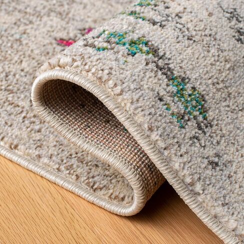 SAFAVIEH Madison Collection Runner Rug - 2'2" x 10', Grey & Blue, Boho Chic Tribal Distressed Design, Non-Shedding & Easy Care, Ideal for High Traffic Areas in Living Room, Bedroom (MAD422H) in Saudi Arabia