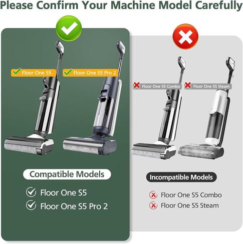 isinlive Floor ONE S5 Brush Roller Replacement Parts for Tineco Floor ONE S5/ Floor ONE S5 PRO 2 Cordless Wet Dry Vacuum Cleaner, 2 Pack Brush Roller, 4 Pack HEPA Filters and 1 Pack Cleaning Brush in Saudi Arabia
