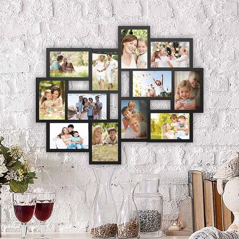 Lavish Home Collage Picture 8 Openings for 4X6 Wall Hanging Multiple Photo Frame Display for Personalized Decor, (Black) in Saudi Arabia