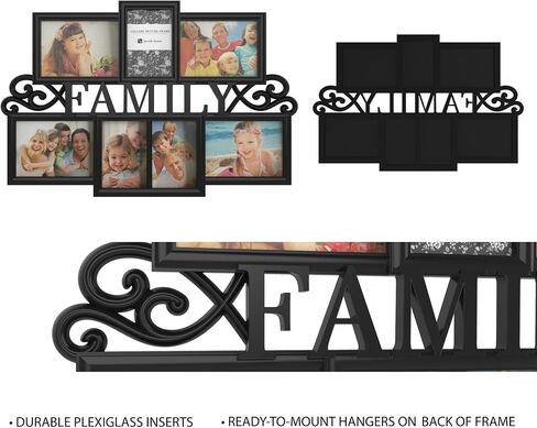 Lavish Home Collage Picture 8 Openings for 4X6 Wall Hanging Multiple Photo Frame Display for Personalized Decor, (Black) in Saudi Arabia