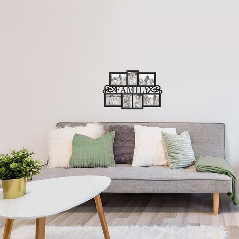 Lavish Home Collage Picture 8 Openings for 4X6 Wall Hanging Multiple Photo Frame Display for Personalized Decor, (Black) in Saudi Arabia