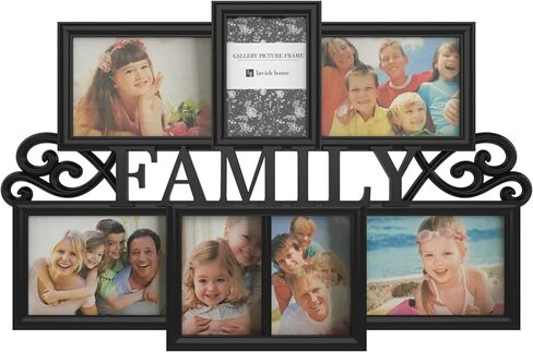 Lavish Home Collage Picture 8 Openings for 4X6 Wall Hanging Multiple Photo Frame Display for Personalized Decor, (Black) in Saudi Arabia