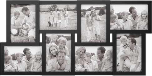 Lavish Home Collage Picture 8 Openings for 4X6 Wall Hanging Multiple Photo Frame Display for Personalized Decor, (Black) in Saudi Arabia