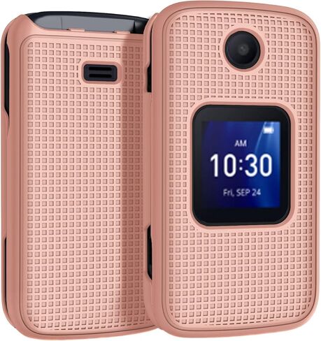حافظة مع مشبك لهاتف Go Flip 4 / TCL FLIP Pro، غطاء صلب نحيف للهاتف Nakedcellphone و[دوار/سقاطة] مجموعة حامل حزام الورك لهاتف Alcatel 4056W، 4056L، 4056Z، 4056V - أسود in Kuwait