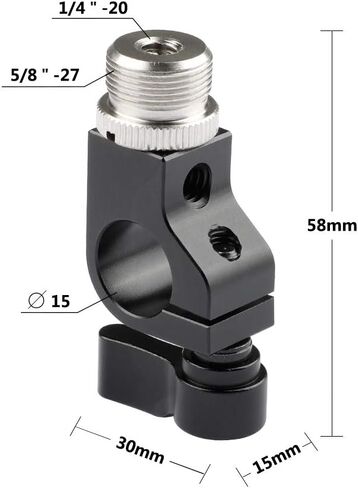 CAMVATE 15mm Rod Clamp With 5/8"-27 Screw Connectors For Microphone - 1938 in Saudi Arabia