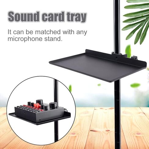 صينية بطاقة الصوت، حامل رف معدني، مشبك هاتف، حامل ميكروفون حديدي، حامل ثلاثي القوائم مباشر، علبة بطاقة الصوت، رف ثابت للبث (أسود) in Kuwait