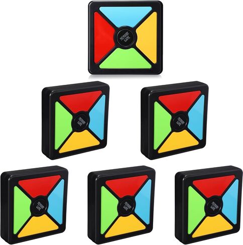 6 Pcs Light up Memory Game Handheld Electronic Toys Color Memory Quiz Puzzle Toy Electronics Handheld Games with Lights and Sounds for Kids Adults Party Favour (Chic,4.1 x 4.1 x 1.2 in) in Saudi Arabia