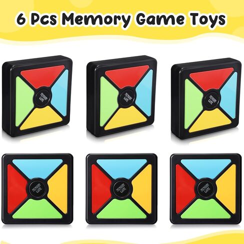 6 Pcs Light up Memory Game Handheld Electronic Toys Color Memory Quiz Puzzle Toy Electronics Handheld Games with Lights and Sounds for Kids Adults Party Favour (Chic,4.1 x 4.1 x 1.2 in) in Saudi Arabia