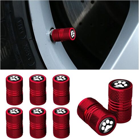 BESULEN Car Tire Valve Stem Caps, 8 Pack Aluminum Cat/Dog Paw Valve Stem Covers, Corrosion Resistant & Leak-Proof, Universal Dust-Proof Tire Air Valve Caps for Car SUV Truck Motorcycle in Saudi Arabia