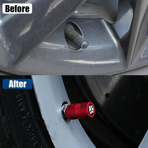 BESULEN Car Tire Valve Stem Caps, 8 Pack Aluminum Cat/Dog Paw Valve Stem Covers, Corrosion Resistant & Leak-Proof, Universal Dust-Proof Tire Air Valve Caps for Car SUV Truck Motorcycle in Saudi Arabia
