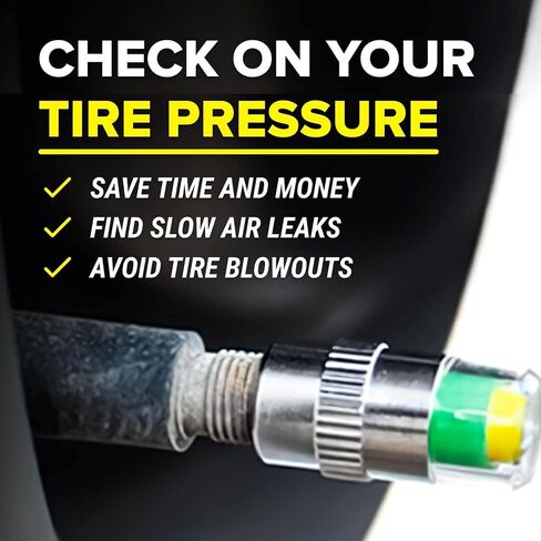 12pcs Tire Pressure Caps, Easy to Read 3 Color Car Tire Pressure Monitor Valve Stem Caps, 32-to-35 PSI in Saudi Arabia