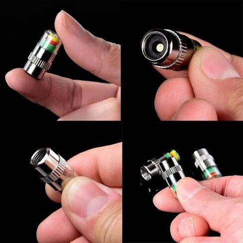12pcs Tire Pressure Caps, Easy to Read 3 Color Car Tire Pressure Monitor Valve Stem Caps, 32-to-35 PSI in Saudi Arabia