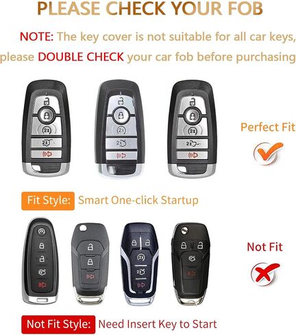 غطاء مفتاح Fob من OFFCURVE مع سلسلة مفاتيح لسيارة Ford Fusion Explorer Escape F150 F250 F350 F450 F550 Edge Maverick Expedition Lincoln Aviator 5 أزرار حامل مفاتيح ذكي، وردي/نمط عشوائي in Kuwait
