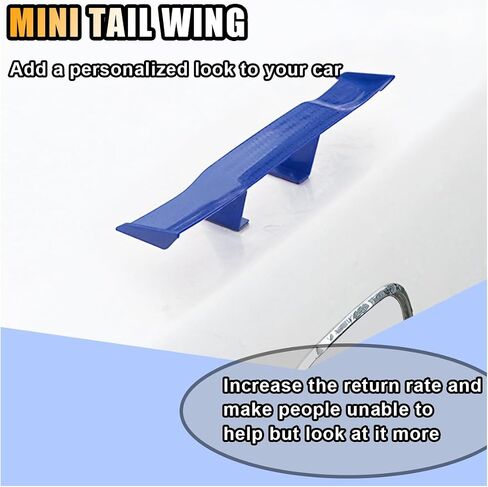 3PCS Universal Car Mini Spoiler Wing, 6.5 Inch Auto Rear Tail Wing, Mini Carbon Fiber Texture Cool Decoration, Rear Diffuser Without Perforation, Car Exterior Accessories for Men Women (Black) in Saudi Arabia