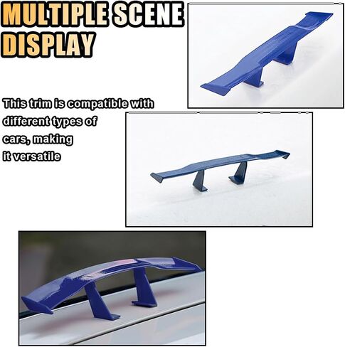 3PCS Universal Car Mini Spoiler Wing, 6.5 Inch Auto Rear Tail Wing, Mini Carbon Fiber Texture Cool Decoration, Rear Diffuser Without Perforation, Car Exterior Accessories for Men Women (Black) in Saudi Arabia