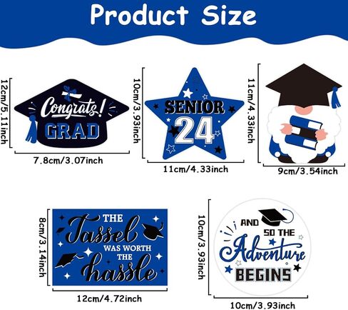5 قطع 2024 ديكور صينية متدرجة فئة 2024 علامة طاولة خشبية تهنئة غراد ثلاثية الأبعاد ديكور خشبي للطاولة، ديكور خشبي للتخرج، هدايا التخرج لطلاب الكلية والبنات والأولاد مجموعة خضراء in Kuwait