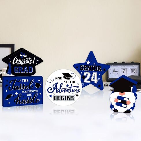 5 قطع 2024 ديكور صينية متدرجة فئة 2024 علامة طاولة خشبية تهنئة غراد ثلاثية الأبعاد ديكور خشبي للطاولة، ديكور خشبي للتخرج، هدايا التخرج لطلاب الكلية والبنات والأولاد مجموعة خضراء in Kuwait