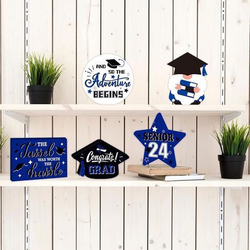 5 قطع 2024 ديكور صينية متدرجة فئة 2024 علامة طاولة خشبية تهنئة غراد ثلاثية الأبعاد ديكور خشبي للطاولة، ديكور خشبي للتخرج، هدايا التخرج لطلاب الكلية والبنات والأولاد مجموعة خضراء in Kuwait