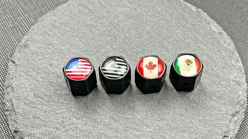 Anti Theft Tire Valve Stem Caps for Cars Trucks Motorcycles SUVs and Bikes | Tire Valve Caps | Tire Caps | Tapones para Llantas de Carro (CAN Black) in Saudi Arabia