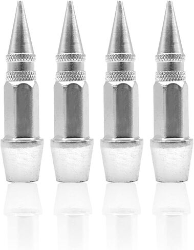 4PCS Tire Valve Stem, Dustproof Tire Wheel Stem Caps, 45mm Spiked Aluminum Stem Valve Caps,Fit Most Car Motorcycle Bike (silver) in Kuwait