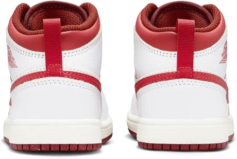 Nike Jordan 1 Mid SE Little Kids' Shoes (FJ3467-160, White/Dune Red/Sail/Lobster) Size 12 in Saudi Arabia