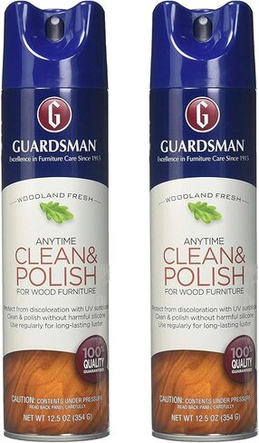 Guardsman 460700 Clean & Polish For Wood Furniture-Silicone Free, UV Protection, Woodland Fresh, 12.5 Oz, 1 Count in Kuwait