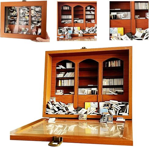 Anxiety Bookshelf Ornament, Shake Bookshelf Shake Away Your Anxiety, Gifts For Book Lovers, Miniature Book Library(with 200PCS Mini Books), For Home Room Living Room Office Decor Mini Bookshelf in Saudi Arabia