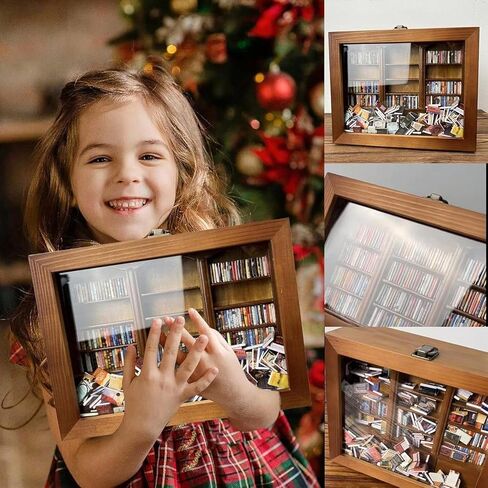 Anxiety Bookshelf Ornament, Shake Bookshelf Shake Away Your Anxiety, Gifts For Book Lovers, Miniature Book Library(with 200PCS Mini Books), For Home Room Living Room Office Decor Mini Bookshelf in Saudi Arabia