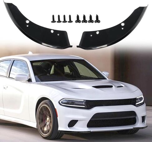 Front Bumper Lip Splitter Protector Cover Compatible with 2015-2021 Dodge Charger Hellcat SRT 392 / Scat Pack/RT Scat Pack/GT/RT, Black in Saudi Arabia