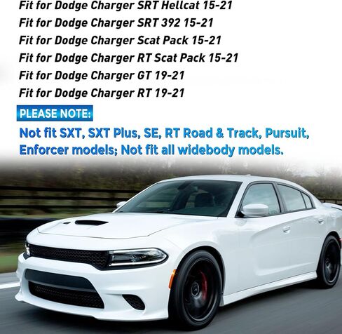 Front Bumper Lip Splitter Protector Cover Compatible with 2015-2021 Dodge Charger Hellcat SRT 392 / Scat Pack/RT Scat Pack/GT/RT, Black in Saudi Arabia